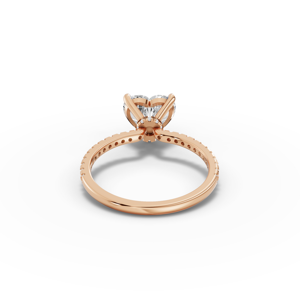 2.23 CT Heart Hidden Halo Pavé Lab Grown Diamond Ring, view 9