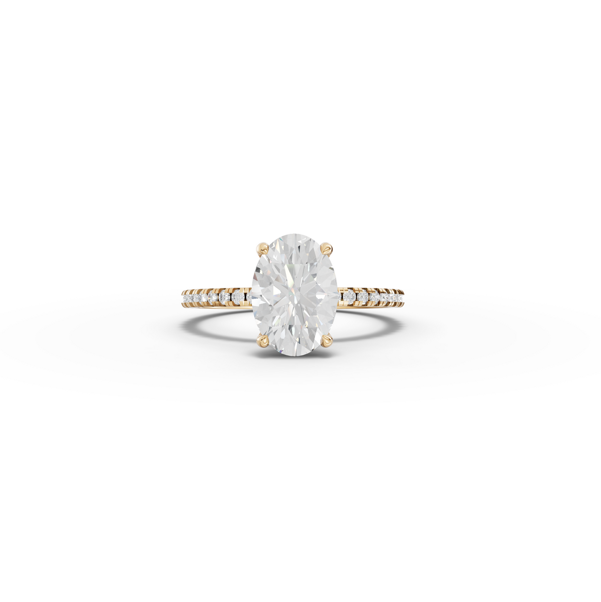 2.23 CT Oval Hidden Halo Pavé Lab Grown Diamond Ring, view 4