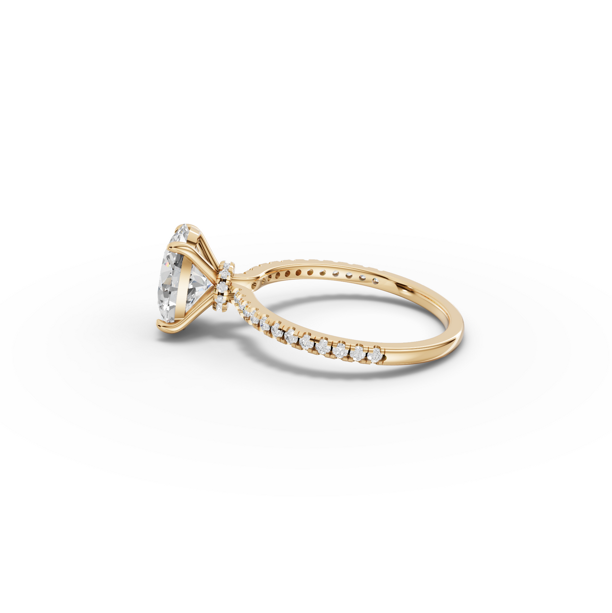 2.23 CT Oval Hidden Halo Pavé Lab Grown Diamond Ring, view 5