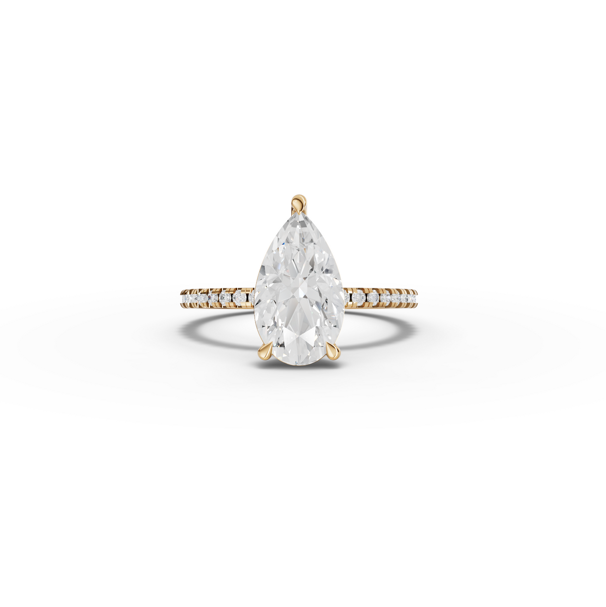 2.23 CT Pear Hidden Halo Pavé Lab Grown Diamond Ring, view 4