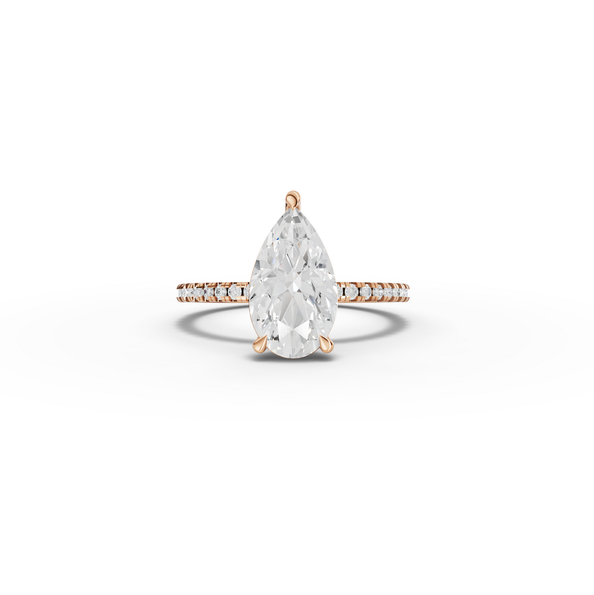 2.23 CT Pear Hidden Halo Pavé Lab Grown Diamond Ring, view 7