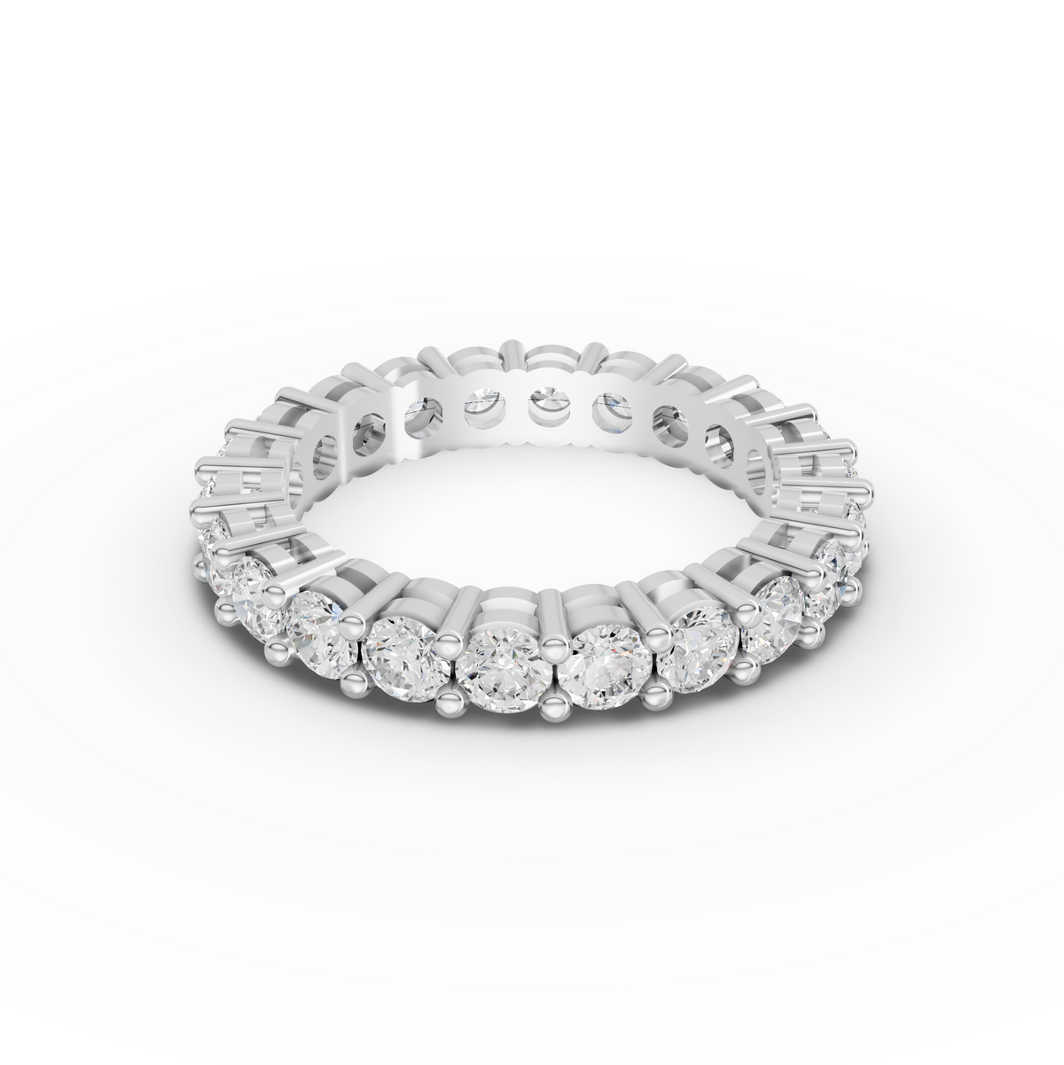 2.23 CT Round Shared-Prong Full Eternity Lab Grown Diamond Ring