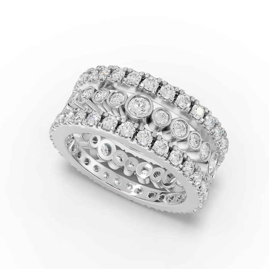 Round bridal set white gold angle