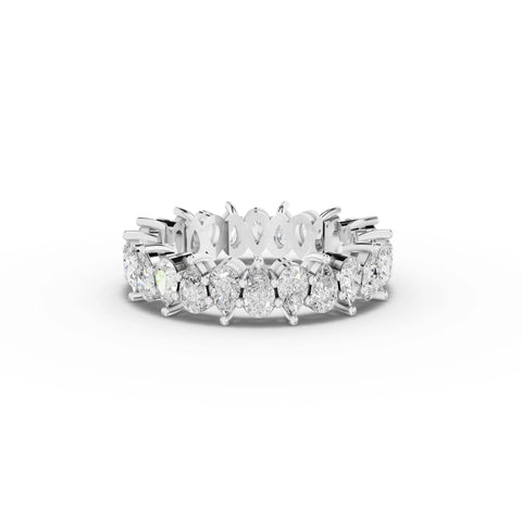 2.41 ct pear lab grown diamond full eternity ring with shared-prong setting and continuous pear-cut diamonds