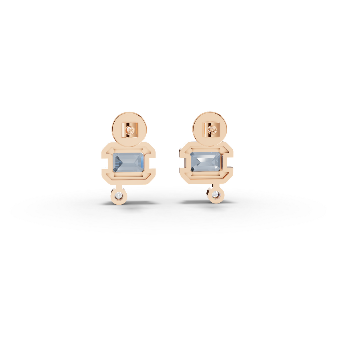 2.48 CT March Birthstone Aquamarine Lab Grown Diamond Drop Earrings, view 6