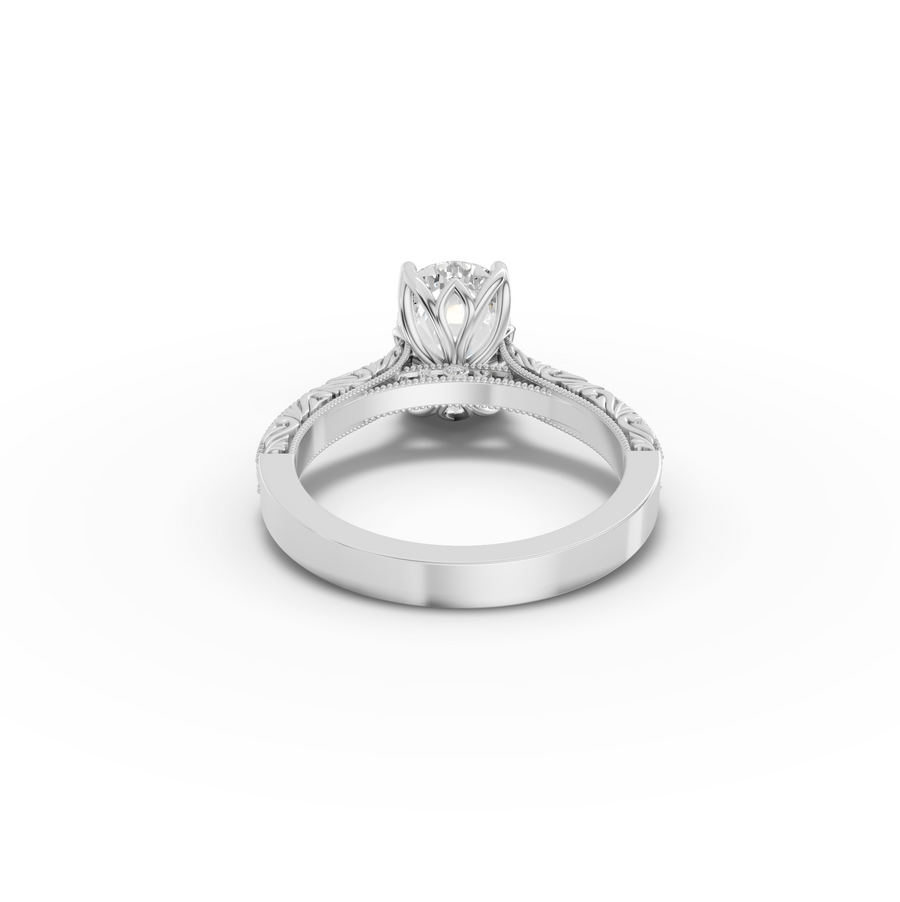 2.505 CT Cushion Lab Grown Diamond Cathedral Engagement Ring, view 4
