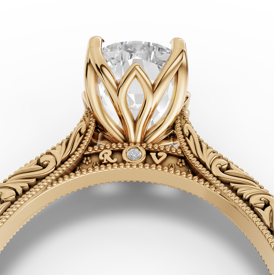 2.505 CT Cushion Lab Grown Diamond Cathedral Engagement Ring, view 5