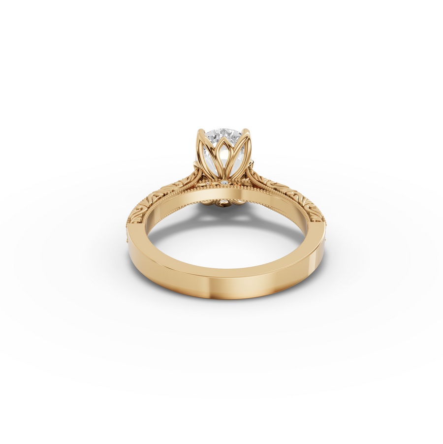 2.505 CT Cushion Lab Grown Diamond Cathedral Engagement Ring, view 7
