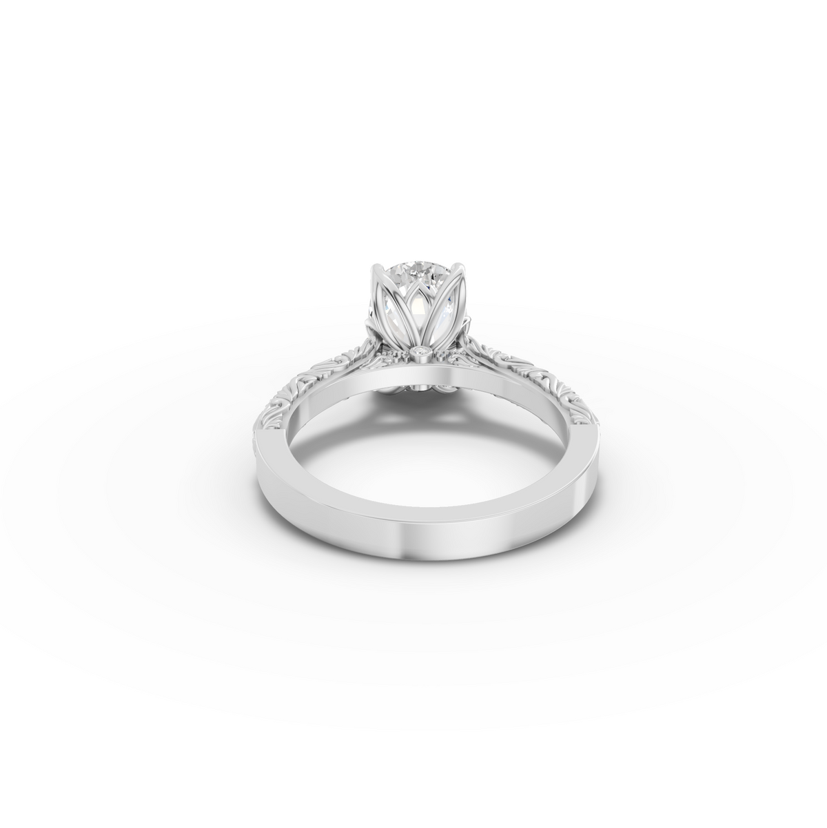2.505 CT Cushion Lab Grown Diamond Solitaire Engagement Ring Band, view 3