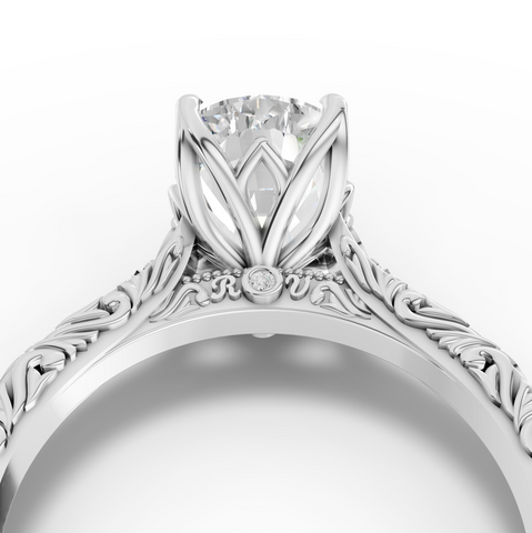 2.505 CT Cushion Lab Grown Diamond Solitaire Engagement Ring Band, view 4