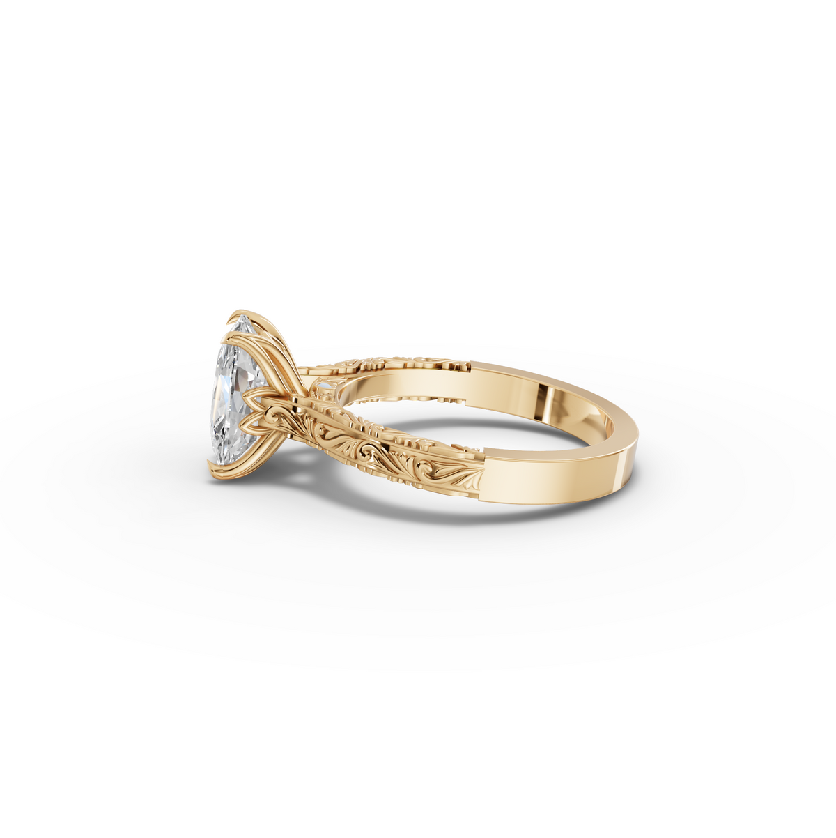 2.505 CT Cushion Lab Grown Diamond Solitaire Engagement Ring Band, view 5