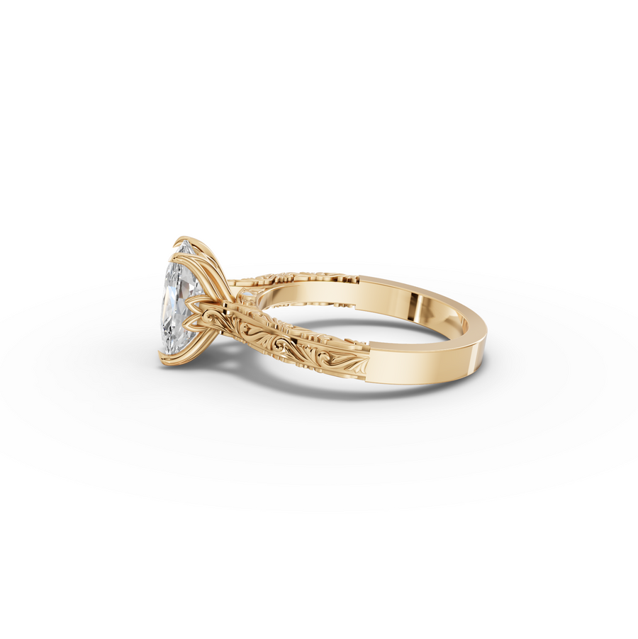 2.505 CT Cushion Lab Grown Diamond Solitaire Engagement Ring Band, view 5