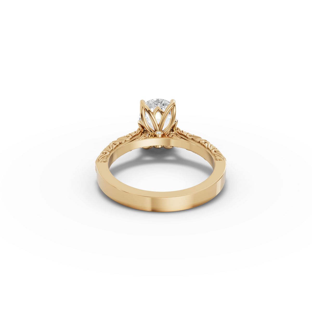 2.505 CT Cushion Lab Grown Diamond Solitaire Engagement Ring Band, view 6