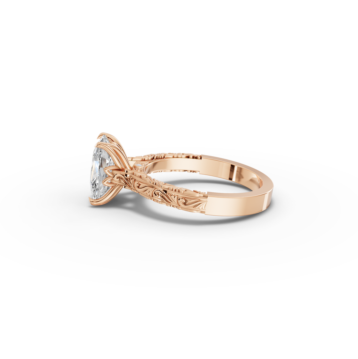 2.505 CT Cushion Lab Grown Diamond Solitaire Engagement Ring Band, view 9