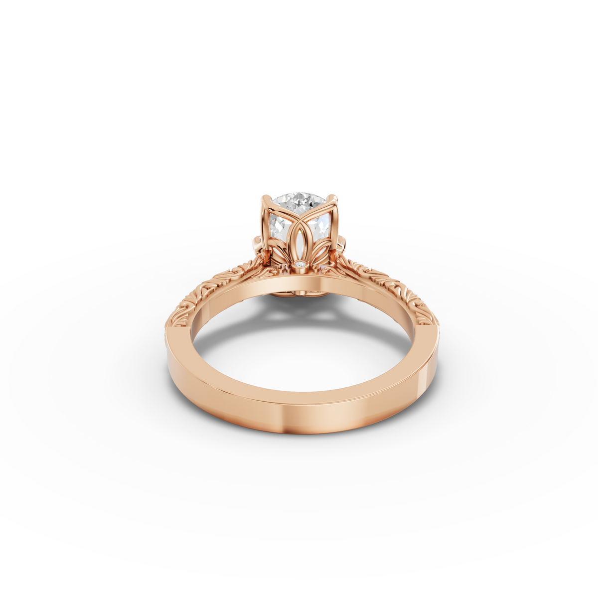 2.505 CT Filigree Cushion Lab Grown Diamond Engagement Ring with Milgrain Details, view 10