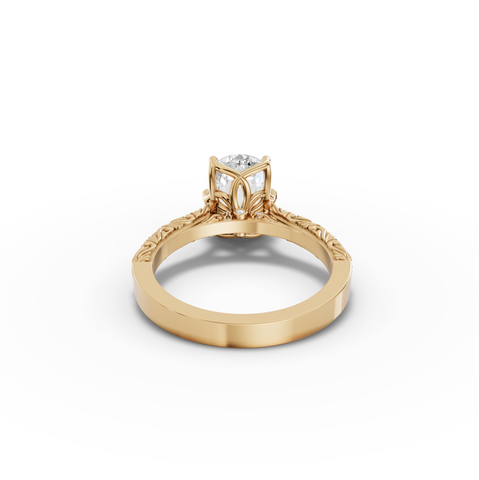 2.505 CT Filigree Cushion Lab Grown Diamond Engagement Ring with Milgrain Details, view 6