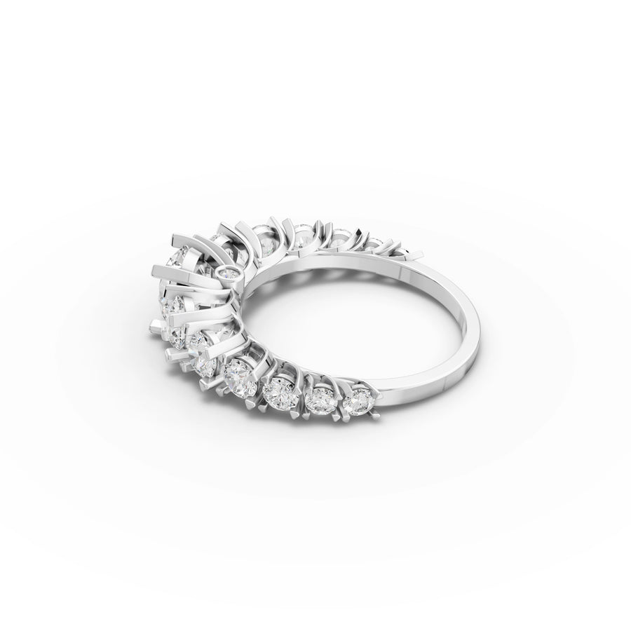 2.52 CT Round Lab Grown Diamond Five Stone Ring in white gold, view 2