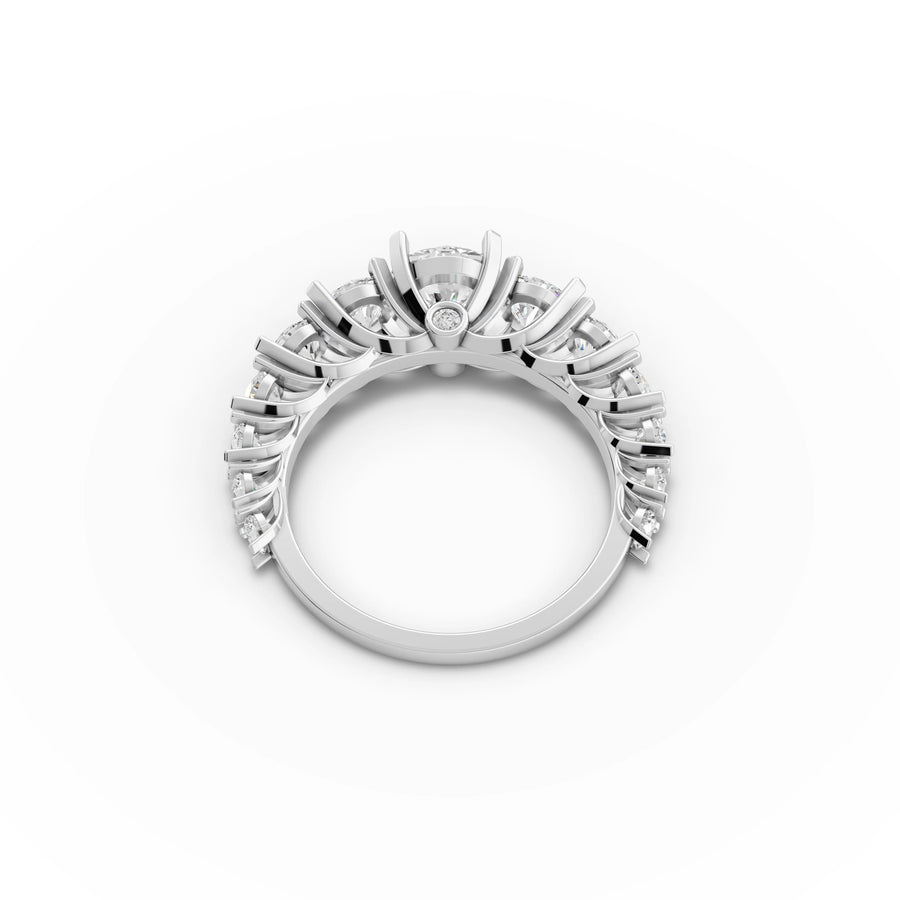 2.52 CT Round Lab Grown Diamond Five Stone Ring in white gold, view 3