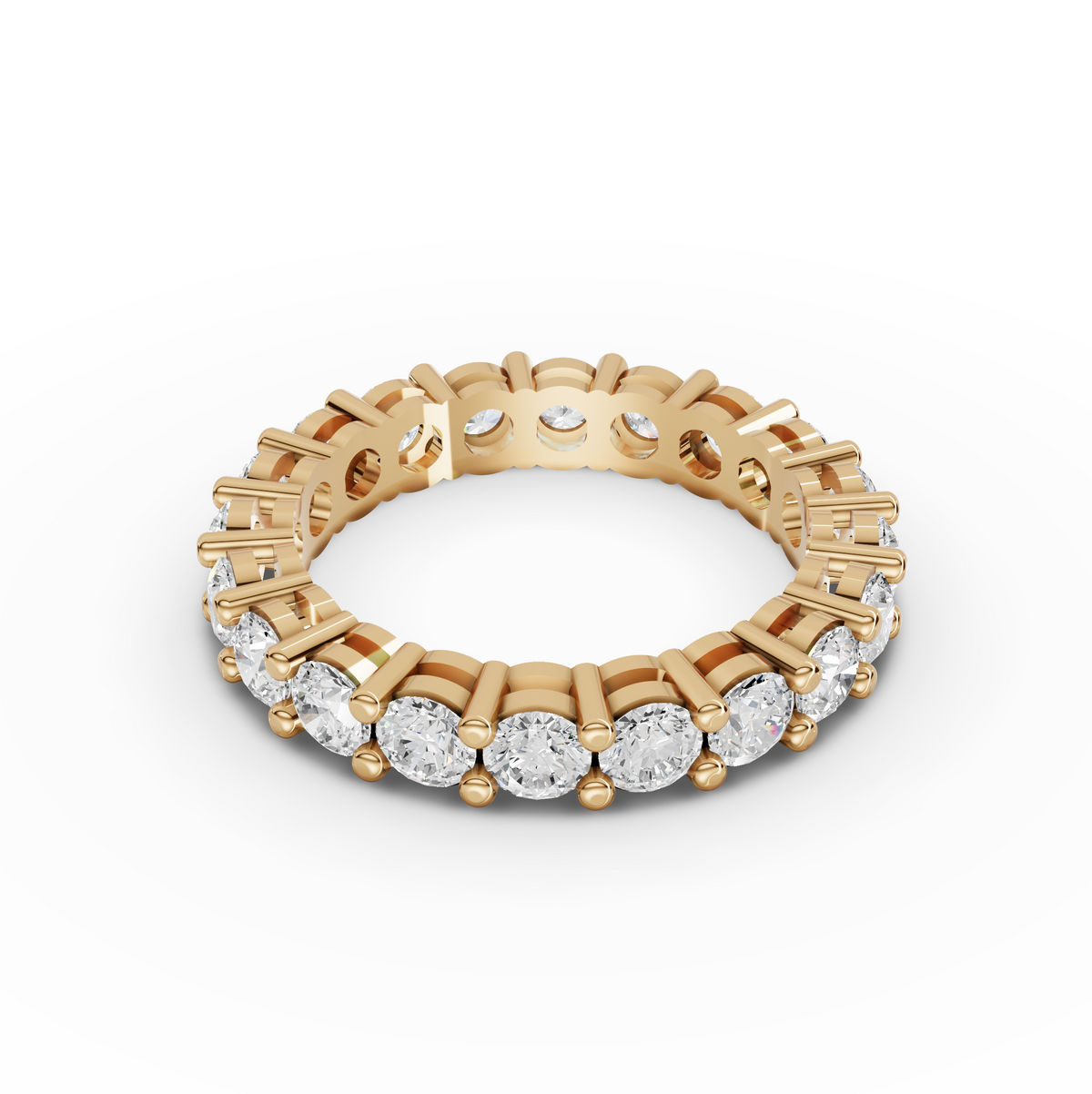 2.57 CT Round Shared-Prong Full Eternity Lab Grown Diamond Ring, view 2