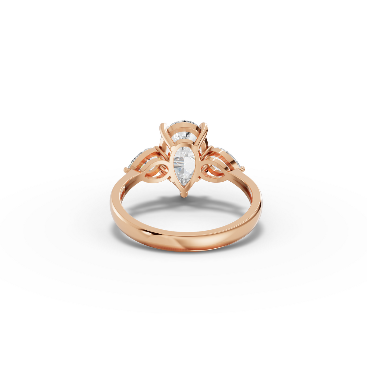 2.71 CT Pear Three-Stone Solitaire Lab Grown Diamond Ring, view 6