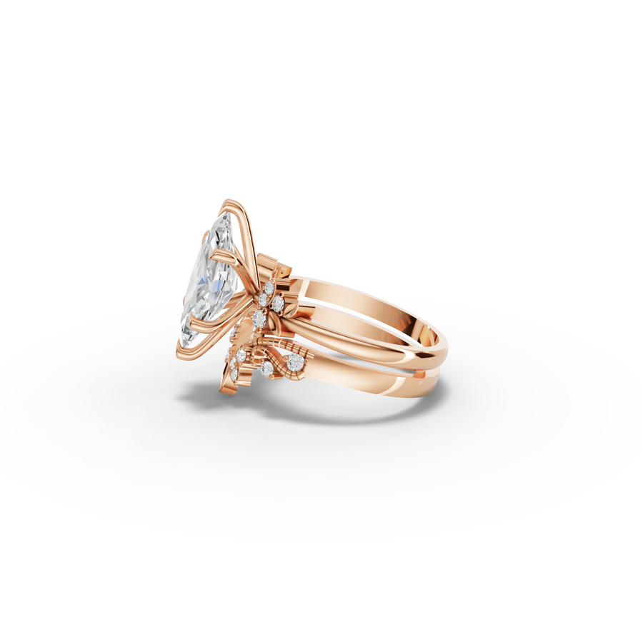 2.72 CT Marquise Lab Grown Diamond Vintage Engagement Ring, view 11