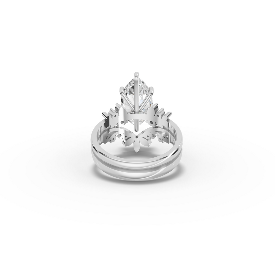 2.72 CT Marquise Lab Grown Diamond Vintage Engagement Ring, view 4