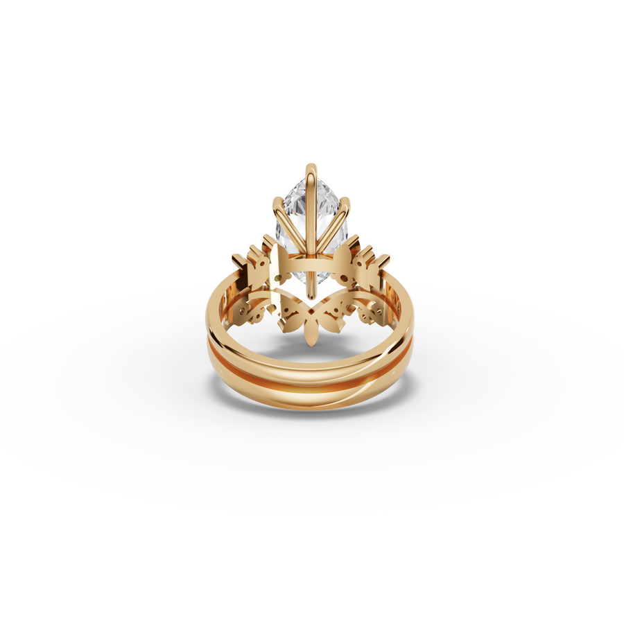 2.72 CT Marquise Lab Grown Diamond Vintage Engagement Ring, view 8