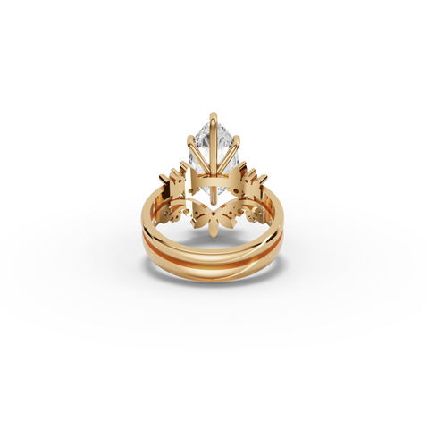 2.72 CT Marquise Lab Grown Diamond Vintage Engagement Ring, view 8