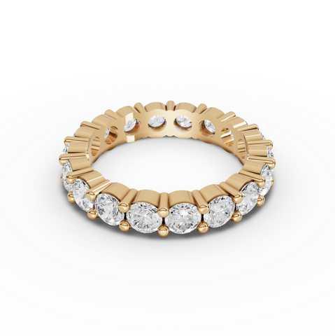 2.89 CT Round Basket Setting Full Eternity Lab Grown Diamond Ring, view 2