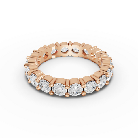 2.89 CT Round Basket Setting Full Eternity Lab Grown Diamond Ring, view 3