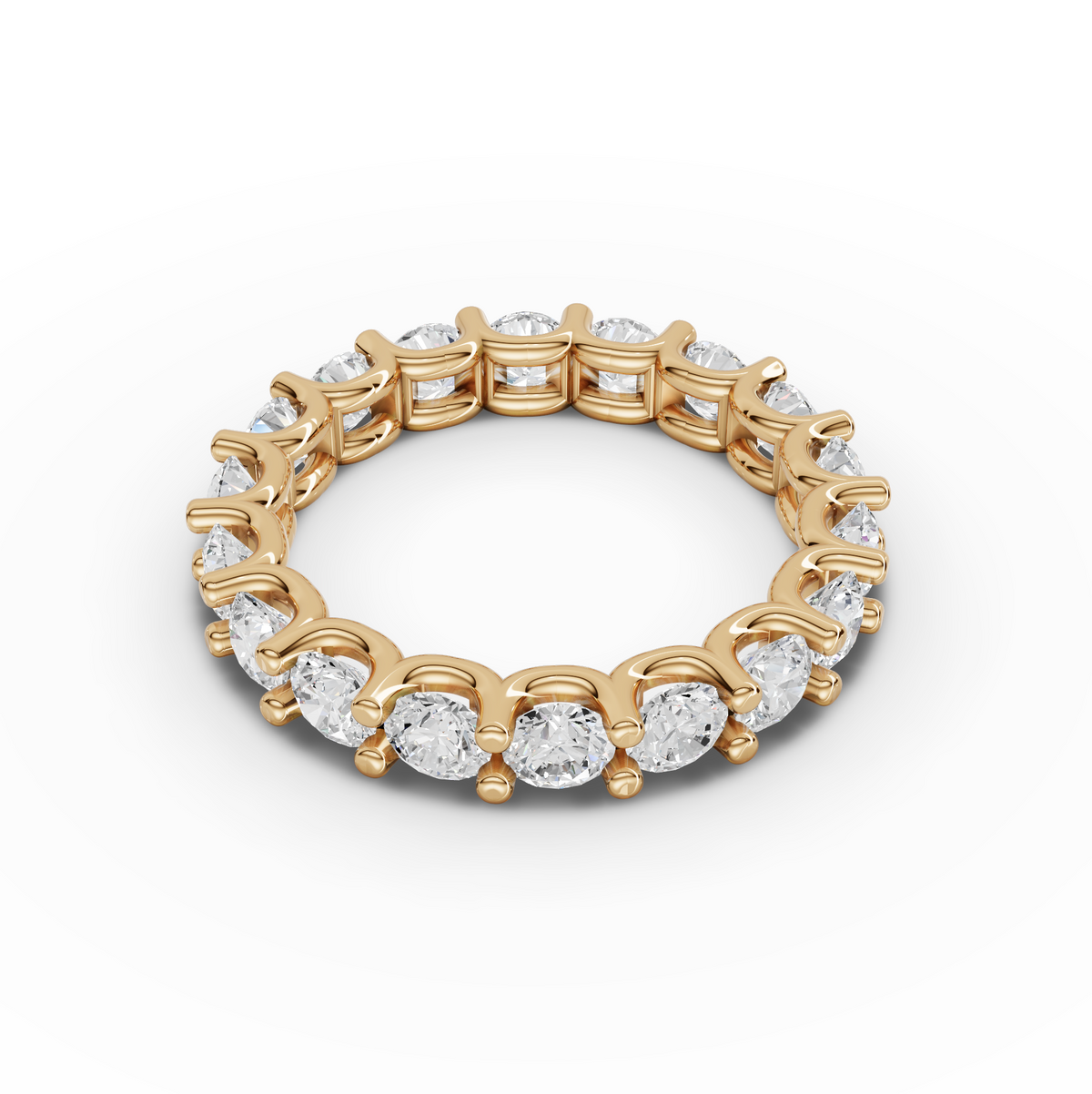 2.89 CT Round U-Prong Full Eternity Lab Grown Diamond Ring, view 2