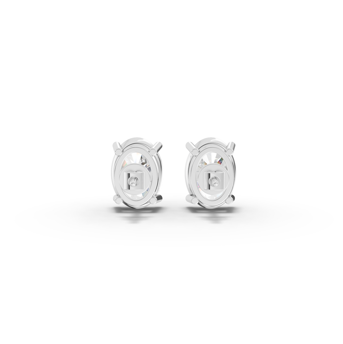 2 CT Each Classic Oval Solitaire Lab Grown Diamond Stud Earrings, view 2