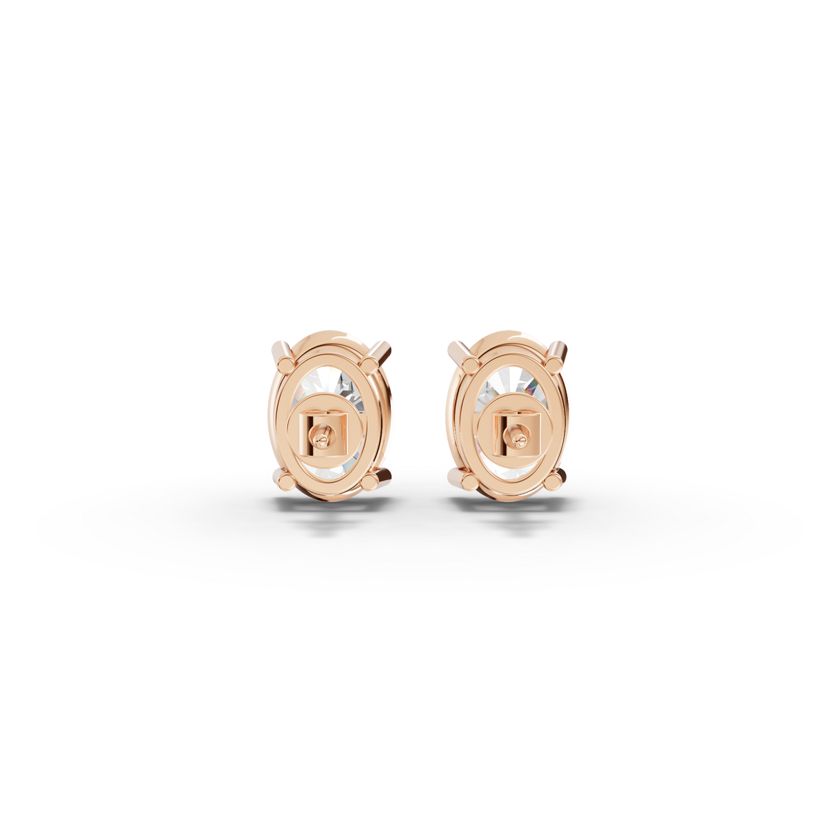 2 CT Each Classic Oval Solitaire Lab Grown Diamond Stud Earrings, view 6
