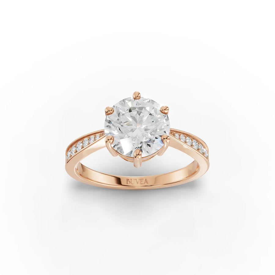 2.18 CT solitaire lab-grown diamond ring rose gold top view