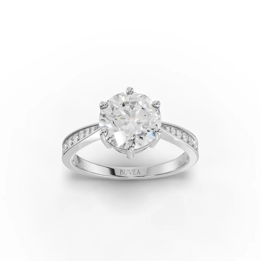 2.18 CT solitaire lab-grown diamond ring white gold top view