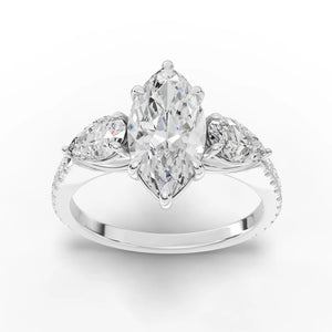 Marquise Three Stone Rings