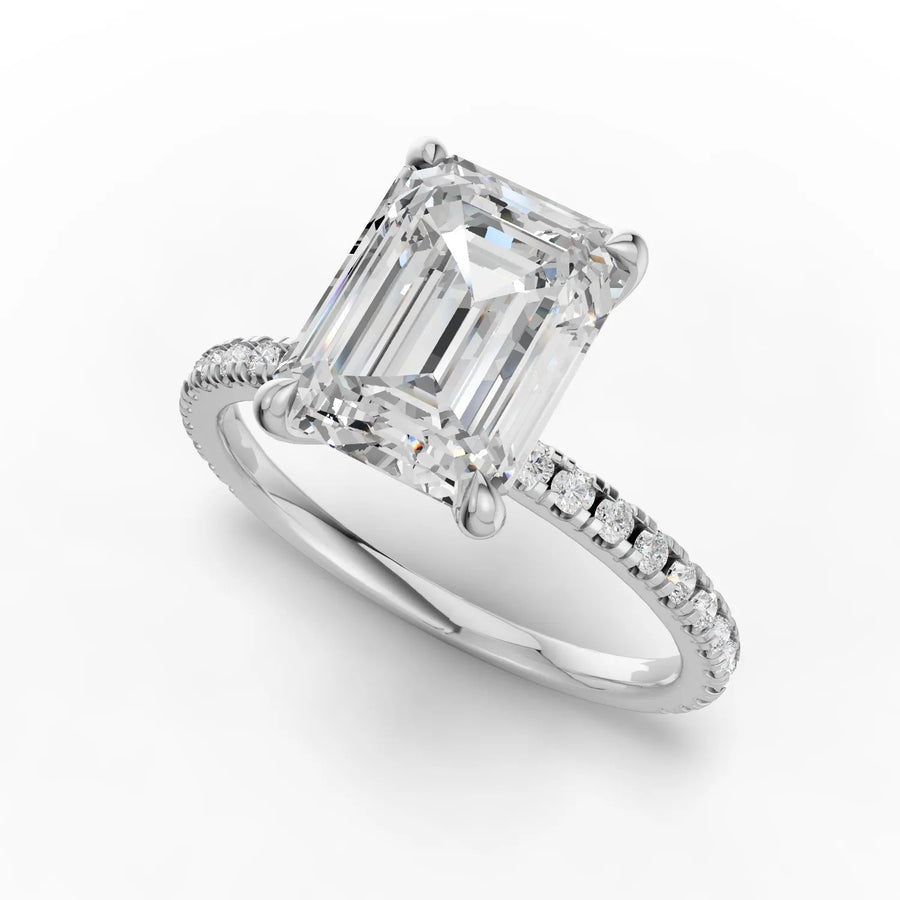 White gold pavé diamond seating close-up