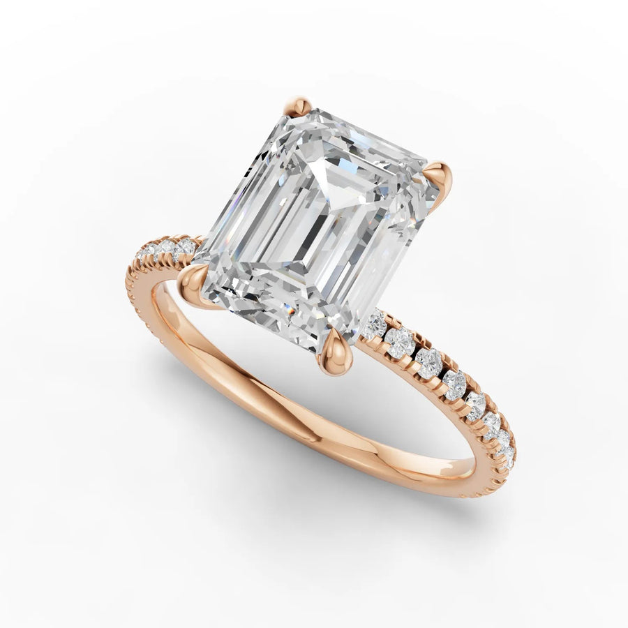 Rose gold prong geometry detail