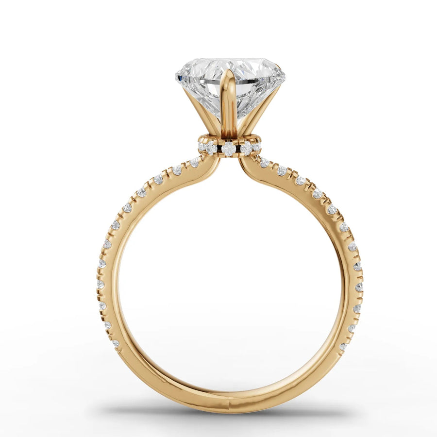 Yellow gold polished shank detail