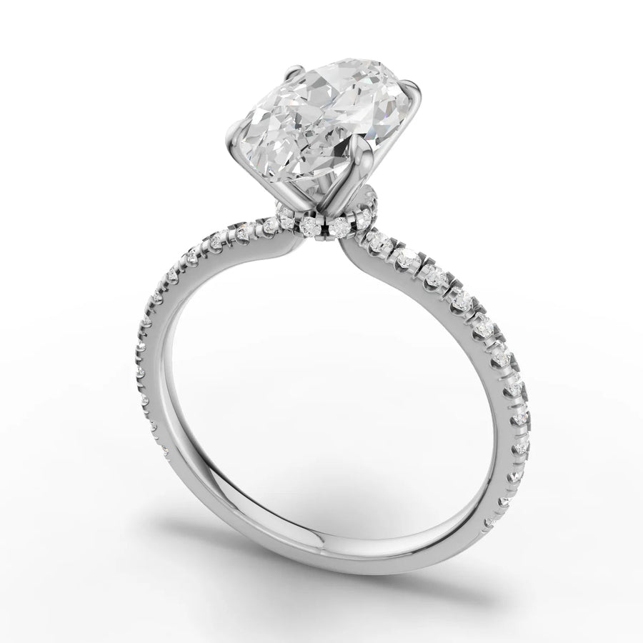 White gold pavé seating macro