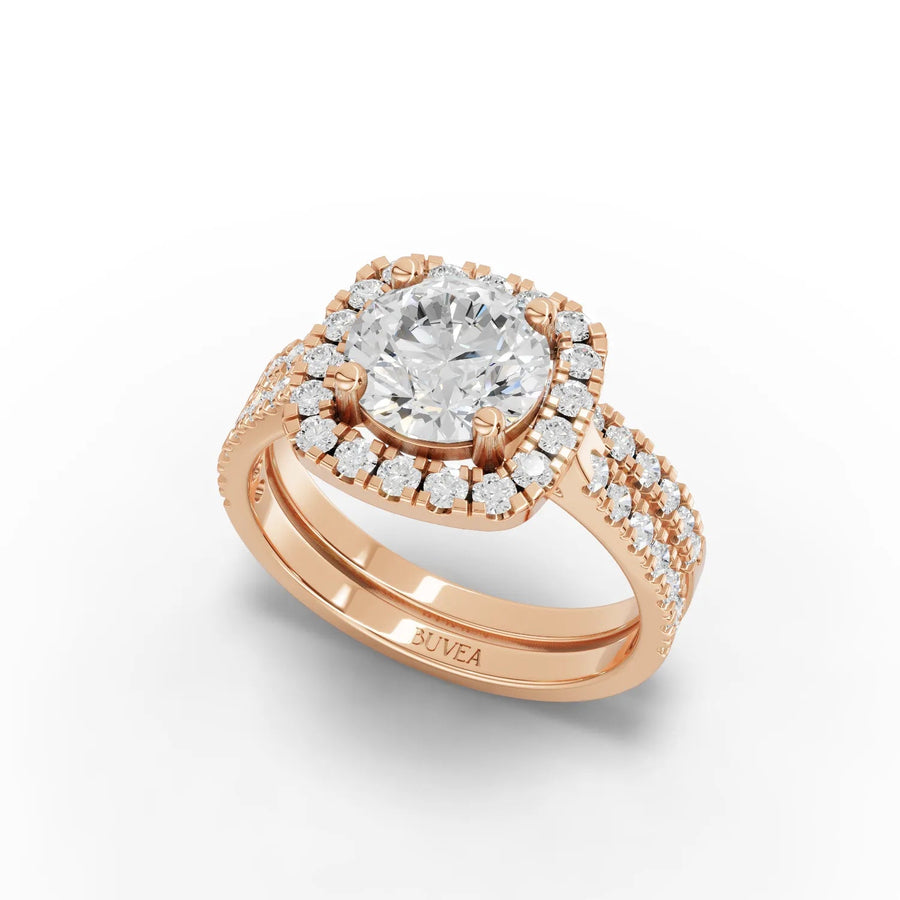 2.31 CT split shank bridal ring rose gold angle view