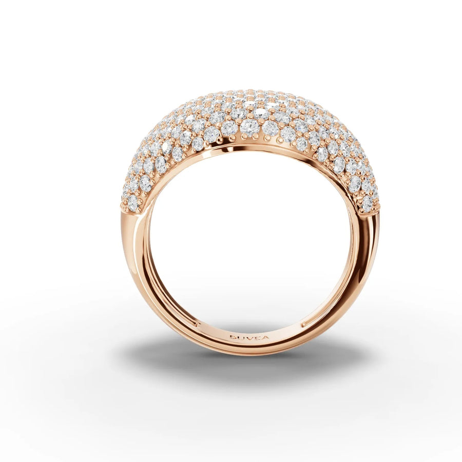 Pavé dome ring rose gold close-up