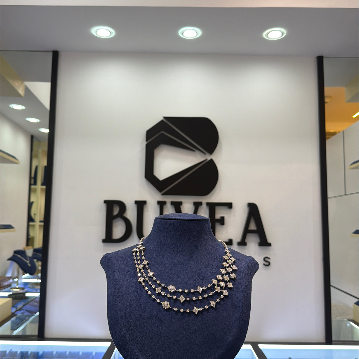 Lab-Grown Diamond Multi-Row Geometric Necklace