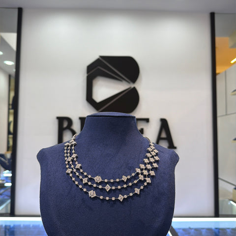 Lab-Grown Diamond Multi-Row Geometric Necklace