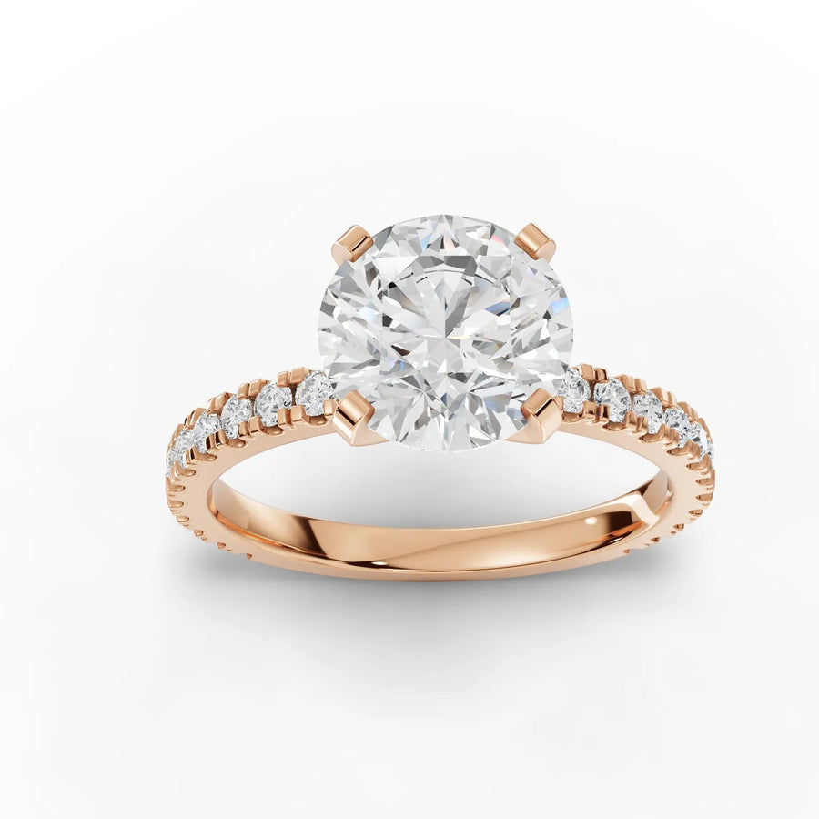 Rose gold round accented ring
