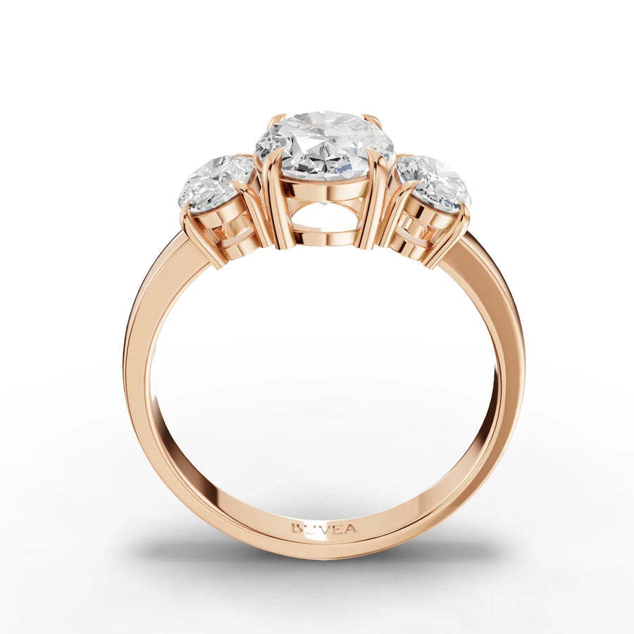 Oval engagement ring rose gold close-up