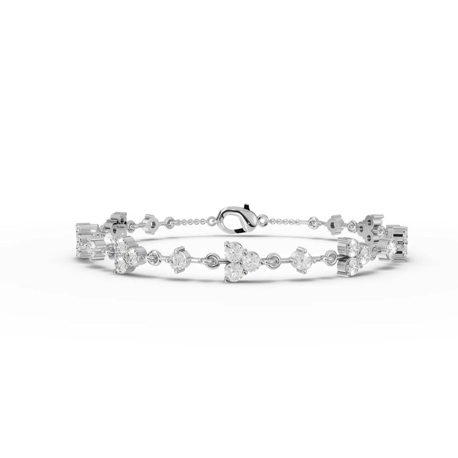 White gold floral cluster detail