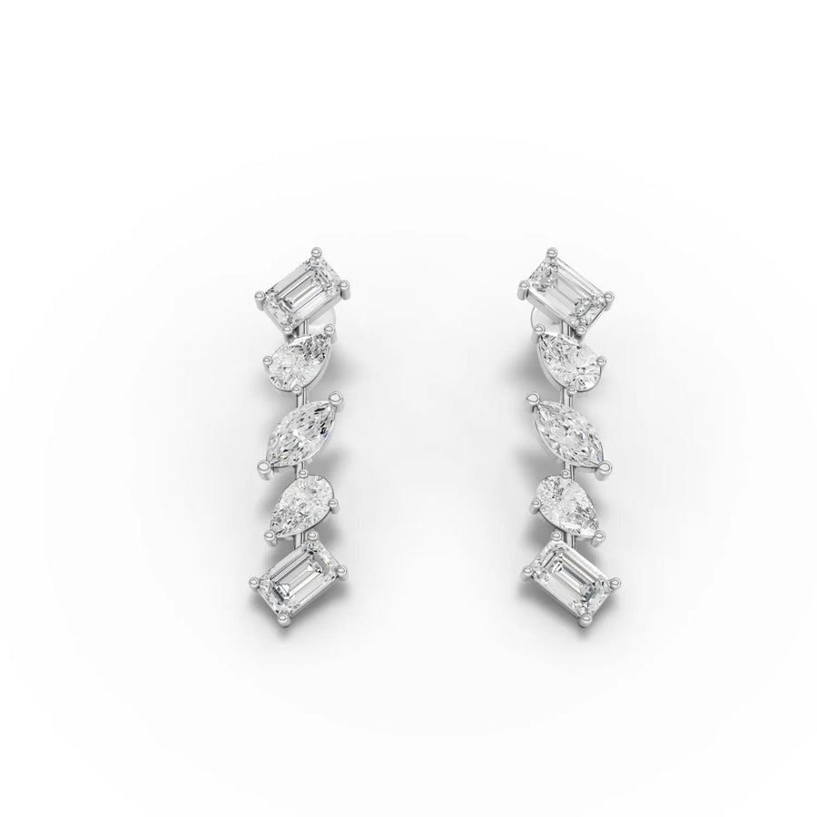 White gold cascade alignment detail