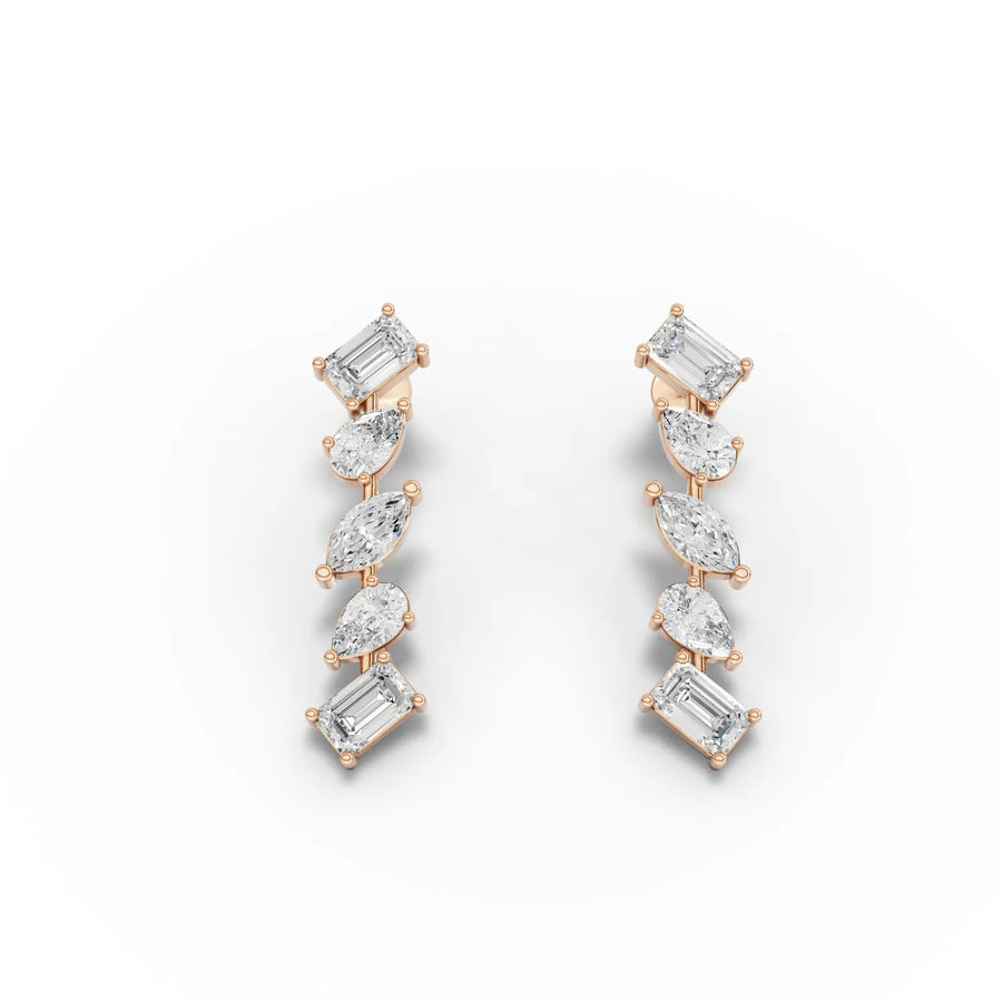 Rose gold prong-set stone macro