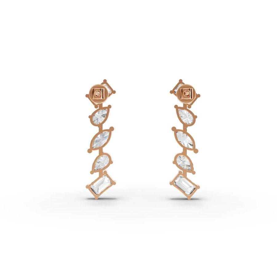 Rose gold multi-cut layering detail